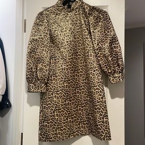leopard print shiny gold dress